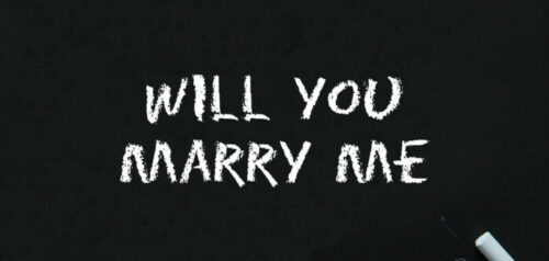 黒板にwill you marry me